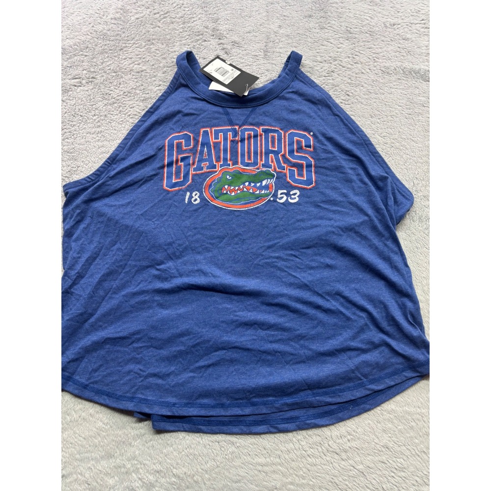 Captivating Florida Gators Women 2XL Royal Blue Heather High Neck Tank Top NWT